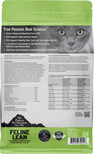 Annamaet Grain Free Lean Reduced Fat Formula Cat Food
