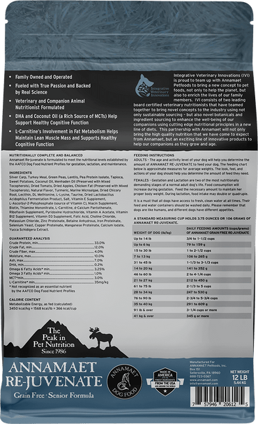 Annamaet Grain Free Rejuvenate Senior Dog Food