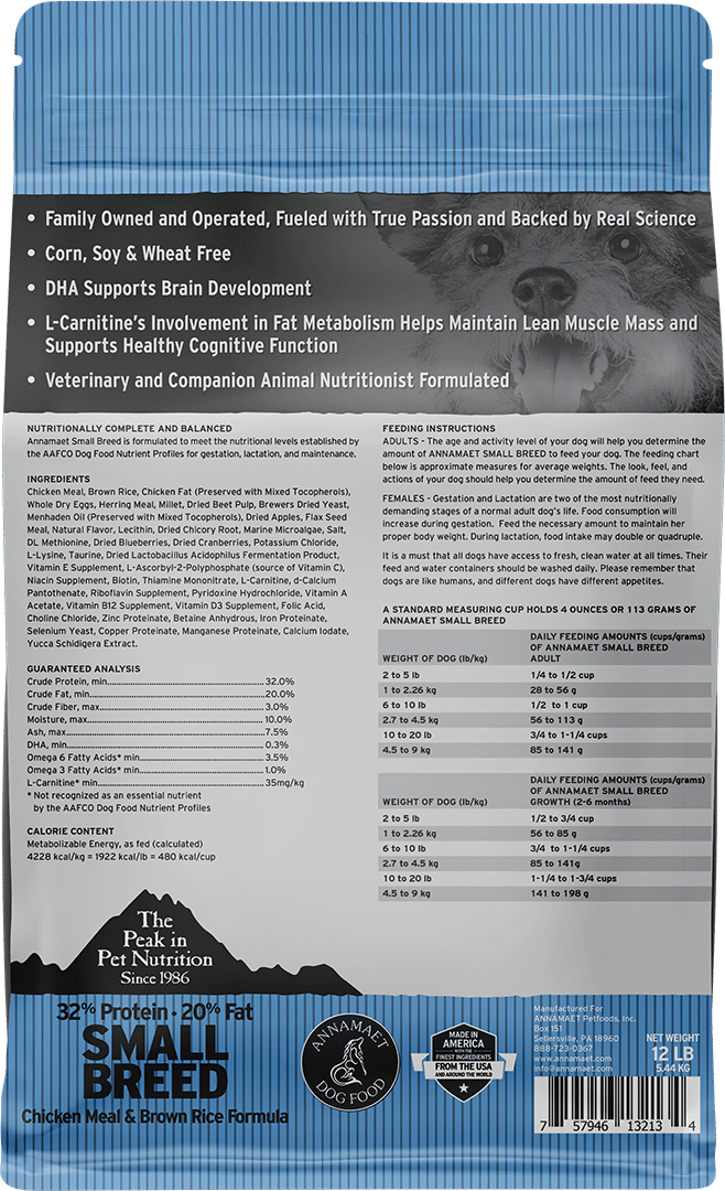 Annamaet Small Breed Chicken Dog Food