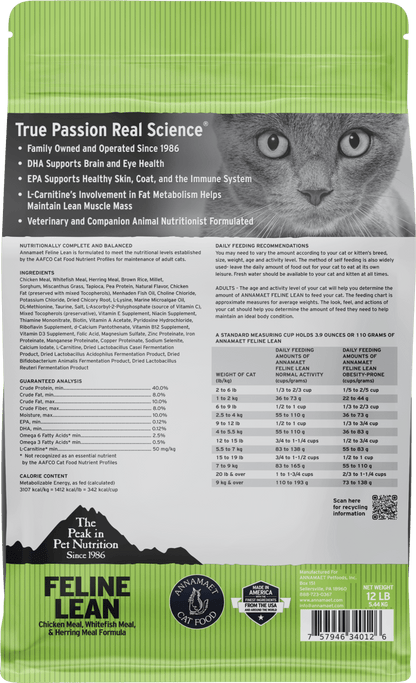 Annamaet Grain Free Lean Reduced Fat Formula Cat Food