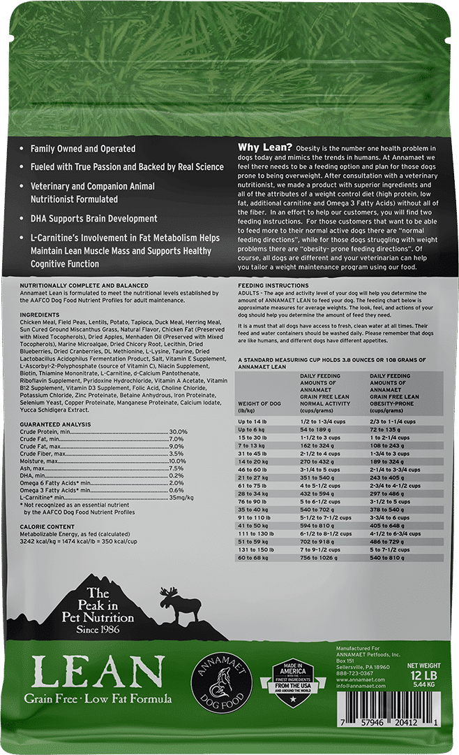 Annamaet Grain Free Lean Reduced Fat Formula