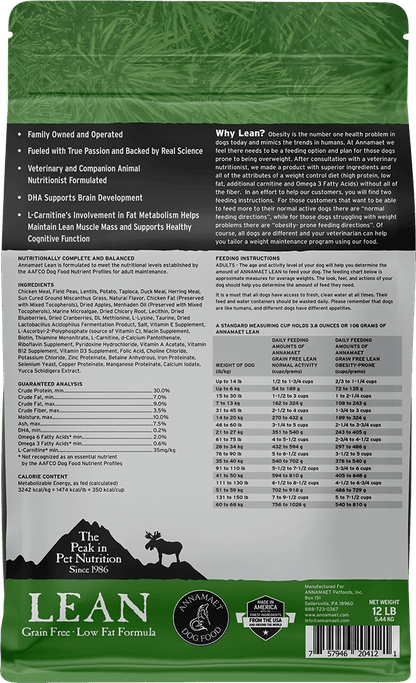Annamaet Grain Free Lean Reduced Fat Formula